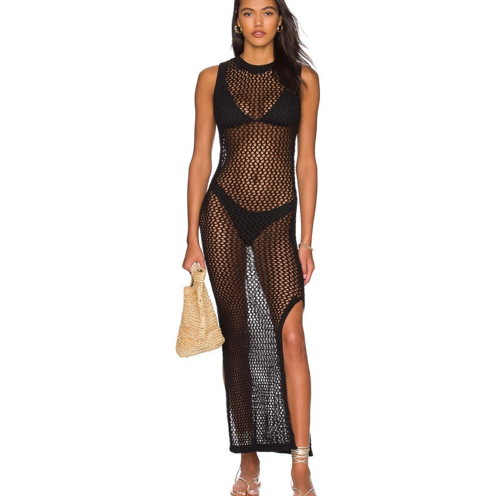 Beach Riot Black Crochet Swim Cover-Up (NWOT)